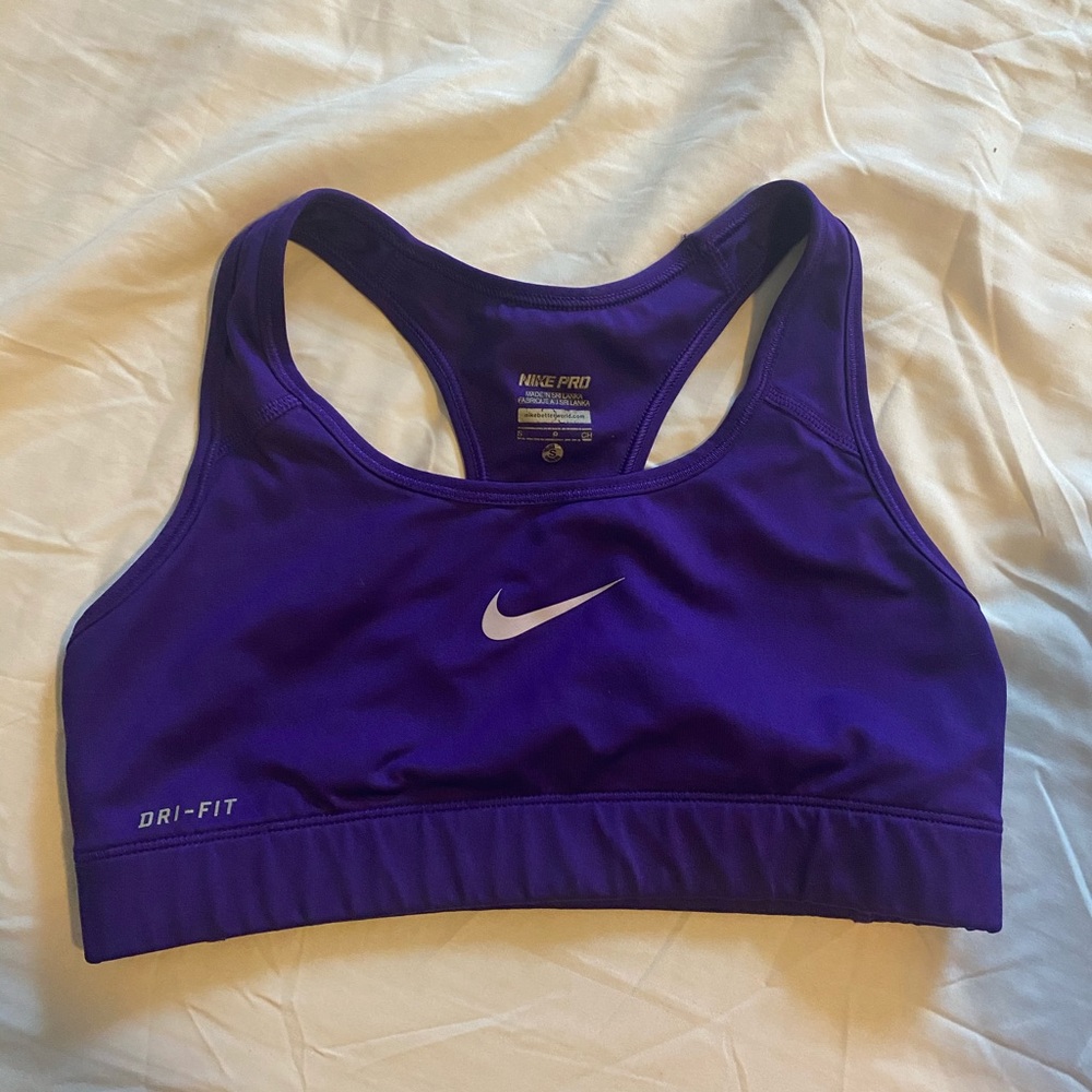 Purple Nike sports bra